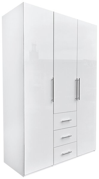 ŠATNÍKOVÁ SKRIŇA, biela, biela s vysokým leskom, 147/219/59 cm P & B - Skrine, Online Only