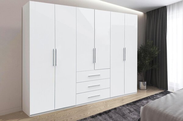 ŠATNÍKOVÁ SKRIŇA, biela, biela s vysokým leskom, 294/219/59 cm Carryhome - Skrine, Online Only