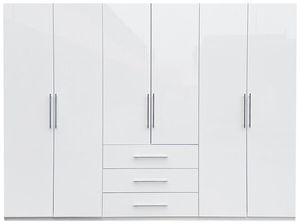 ŠATNÍKOVÁ SKRIŇA, biela, biela s vysokým leskom, 294/219/59 cm Carryhome - Skrine, Online Only