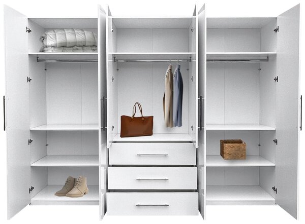 ŠATNÍKOVÁ SKRIŇA, biela, biela s vysokým leskom, 294/219/59 cm Carryhome - Skrine, Online Only