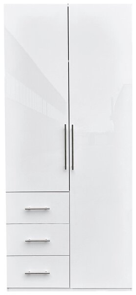 ŠATNÍKOVÁ SKRIŇA, biela, biela s vysokým leskom, 98/219/59 cm P & B - Skrine, Online Only