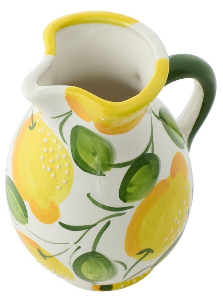 Ručne maľovaný keramický džbán s citrónmi Lemon Pit - 17 * 17 * 21 cm / 850 ml - J-Line by Jolipa