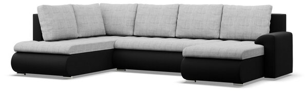 AG Sedacia súprava FORESTA ULO ĽAVÁ výber z farieb LAWA 09 + REAL 11 svetlo sivá + čierna