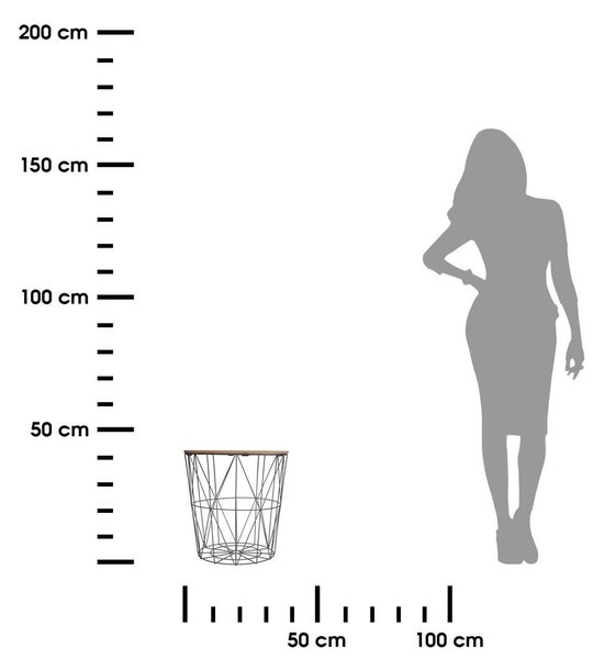 ATMOSPHERA Odkladací stolík KUMI 40 cm černý/dub přírodní