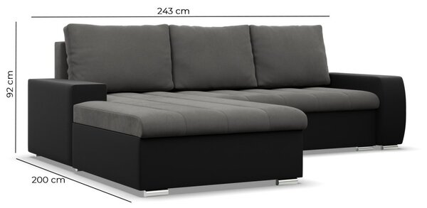 AG Sedacia súprava AURORA ĽAVÁ výber z farieb TRINITY 15 + REAL 17 sivá + biela