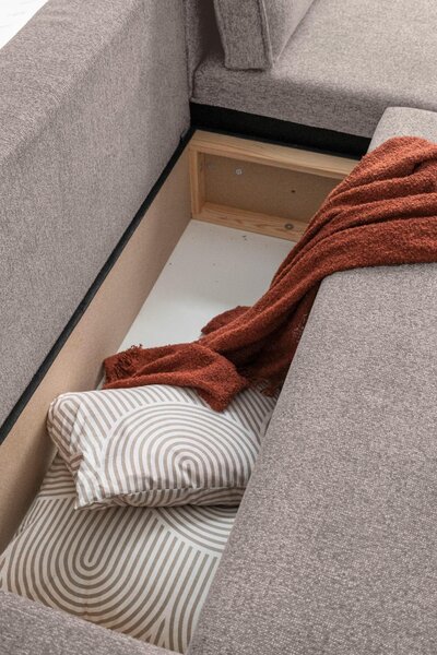 ROHOVÁ SEDAČKA, textil, sivá, biela MID.YOU - Sedačky, Online Only