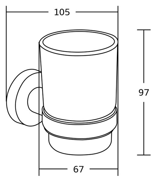 Mexen Tiber pohár na kefky, chróm - 7050538-00