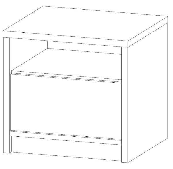 Nočný stolík Aurin BC - pieskový artisan / biela