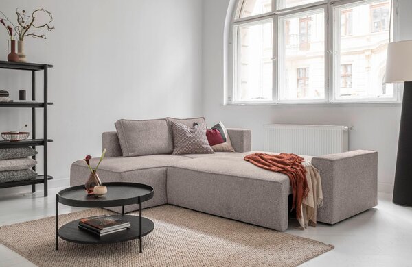 ROHOVÁ SEDAČKA, textil, sivá, biela MID.YOU - Sedačky, Online Only