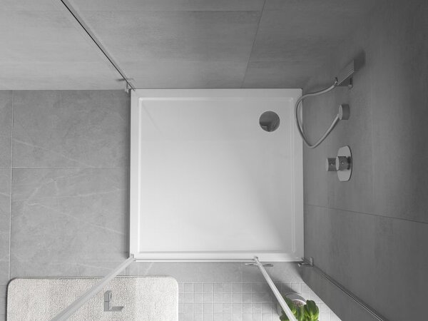 Mexen Flow sprchová vanička štvorcová slim 75 x 75 cm, biely lesk - 46S107575