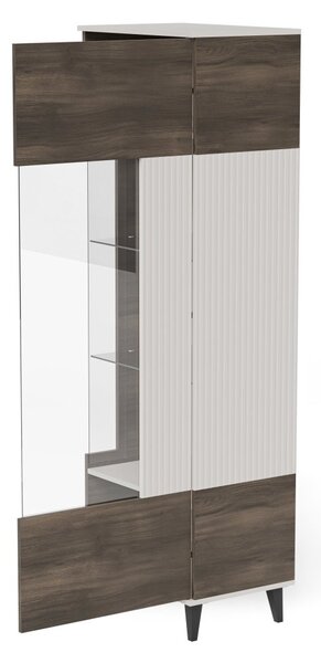 Halmar Vitrína RANDOM 2 W-1 kašmír/orech/čierna