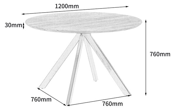 JEDÁLENSKÝ STÔL, prírodná farba, 120/120/76 cm Livetastic - Stoly, Online Only