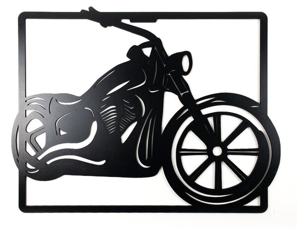 Veselá Stena Drevená nástenná dekorácia Čierna motorka