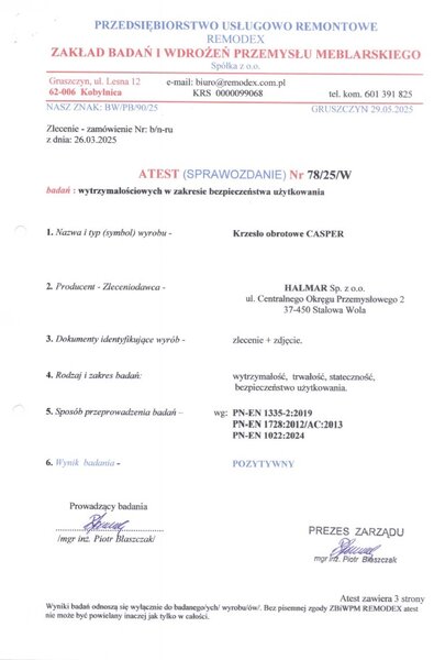 Halmar Kancelárska stolička CASPER čierna