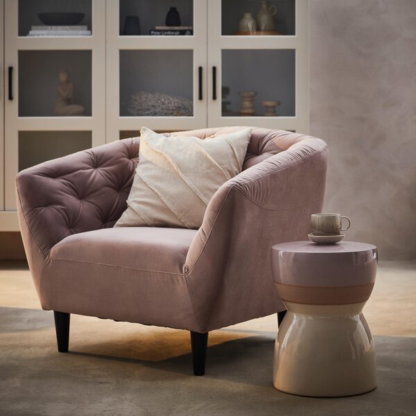 KRESLO CHESTERFIELD, drevo, textil, ružová Ambia Home - Kreslá