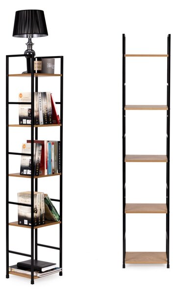 MODERNHOME Drevený regál s kovovým rámom Loft 5 políc I