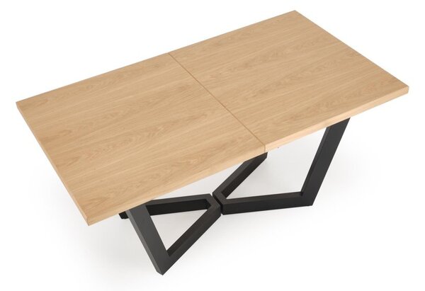 Halmar Rozkladací jedálenský stôl MASSIVE 2 160(250)x90 dub prírodný/čierna