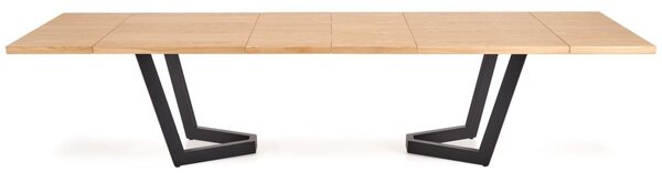 Halmar Rozkladací jedálenský stôl MASSIVE 2 160(250)x90 dub prírodný/čierna