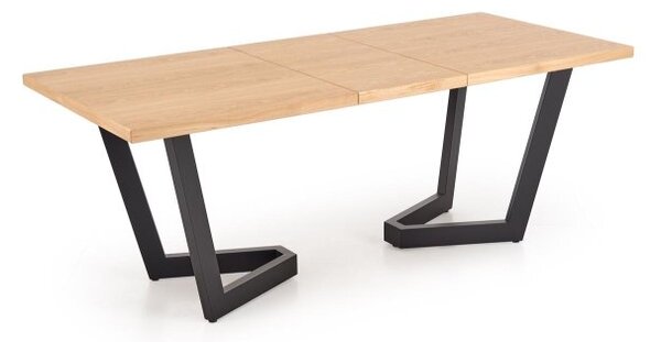 Halmar Rozkladací jedálenský stôl MASSIVE 2 160(250)x90 dub prírodný/čierna
