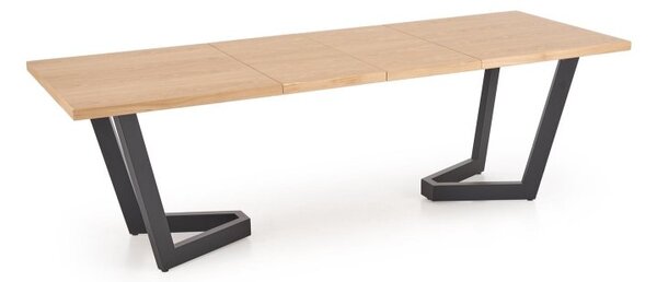 Halmar Rozkladací jedálenský stôl MASSIVE 2 160(250)x90 dub prírodný/čierna