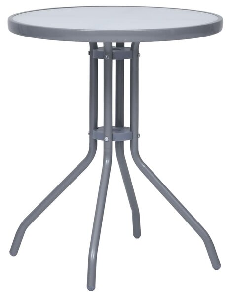 Maison Exclusive – Záhradný stôl, svetlosivý, 60 cm, oceľ a sklo