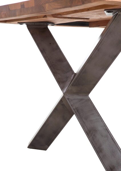 JEDÁLENSKÝ STÔL, mangové drevo, prírodná farba, čierna, 200/100/78 cm Voleo - Stoly