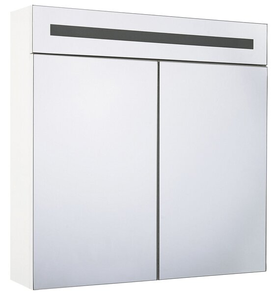 Zrkadlov skrinka do k pe ne s led osvetlen m biela 60 x 60 cm modern 
