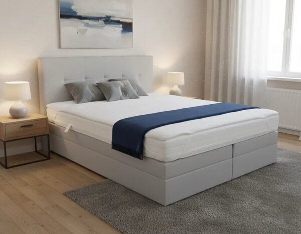 Zltahala.sk Kontinentálna posteľ Emma Premium Home boxspring 200x160 sv. sivá s úložným priestorom