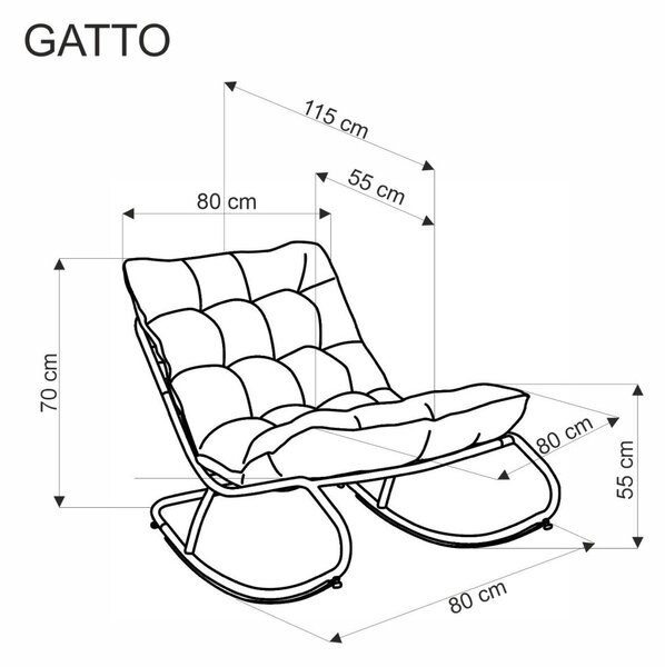 Halmar Hojdacie kreslo GATTO sivé