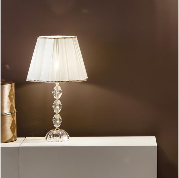 Ondaluce - Krištáľová stolná lampa BRIGIDA 1xE27/15W/230V krémová/priehľadná