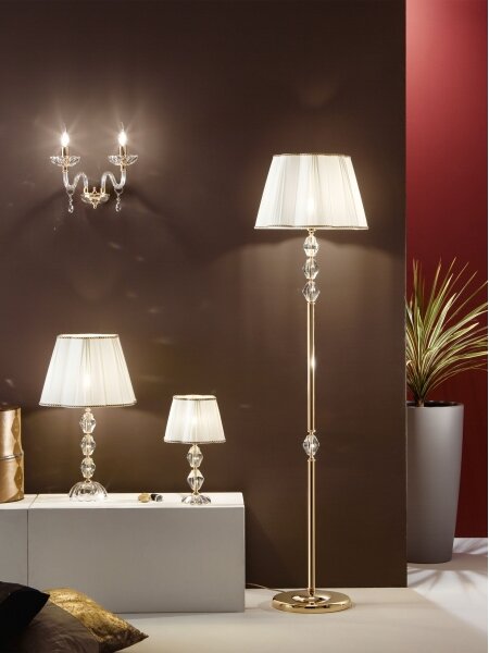 Ondaluce - Krištáľová stolná lampa BRIGIDA 1xE27/15W/230V krémová/priehľadná
