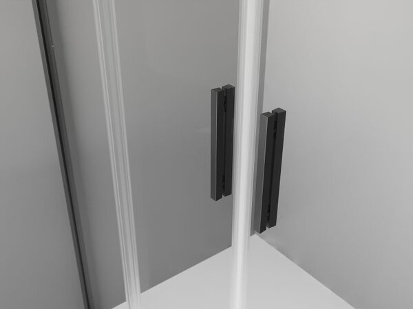 Mexen Exo dvojité posuvné sprchové dvere 170 cm, transparentné, čierne - 8152-170-000-70-00
