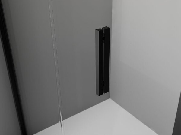 Mexen Exo päťuholníkový sprchový kút s otváracími dverami 80 x 80 cm, transparentný, čierny - 812-080-080-70-00