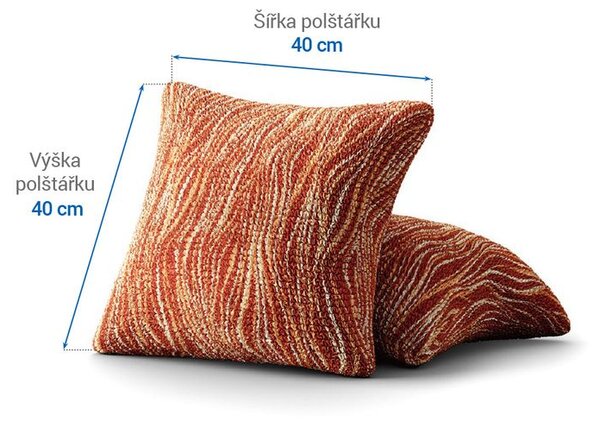 Bielastické poťahy UNIVERSO NOVÉ žíhané tehlové obliečky na vankúšiky 2 ks (40 x 40 cm)