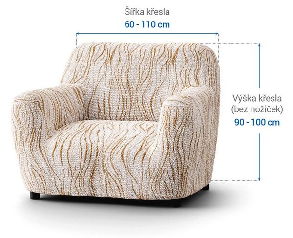 Bielastické poťahy UNIVERSO NOVÉ žíhané béžové kreslo (š. 60 - 110 cm)