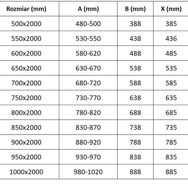 Mexen Exo, výklopné sprchové dvere 50 cm, číre sklo, čierny profil, 817-050-000-70-00