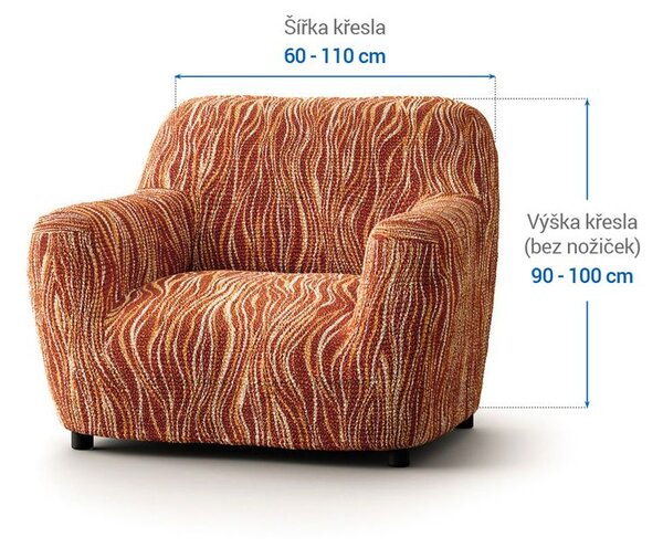 Bielastické poťahy UNIVERSO NOVÉ žíhané tehlové kreslo (š. 60 - 110 cm)