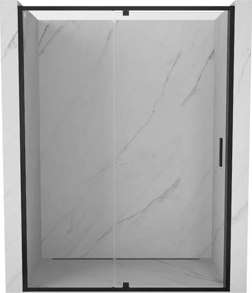 Mexen Exo sprchové dvere zasúvacie 130 cm, priehľadné, čierne - 819-130-000-70-00