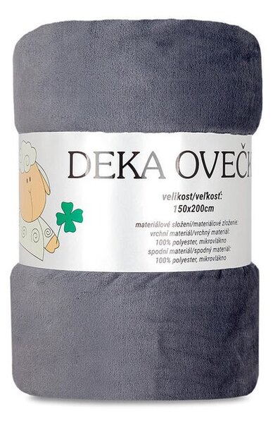 Baránková deka OVEČKA šedá 150 x 200 cm
