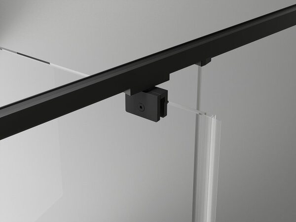 Mexen Exo sprchové dvere zasúvacie 130 cm, priehľadné, čierne - 819-130-000-70-00