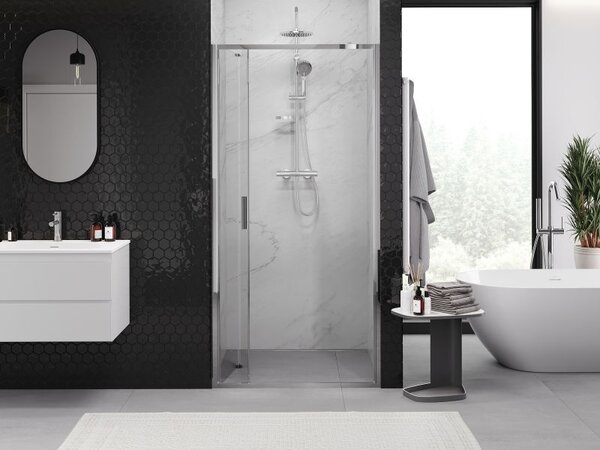 Mexen Exo skladacie sprchové dvere 60 cm, transparentné, chróm - 816-060-000-01-00