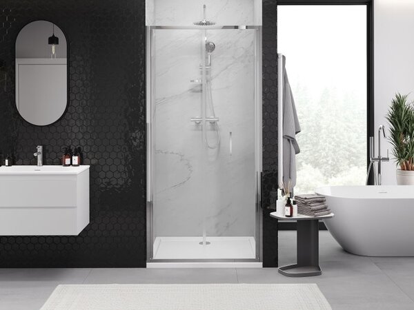 Mexen Exo skladacie sprchové dvere 60 cm, transparentné, chróm - 816-060-000-01-00