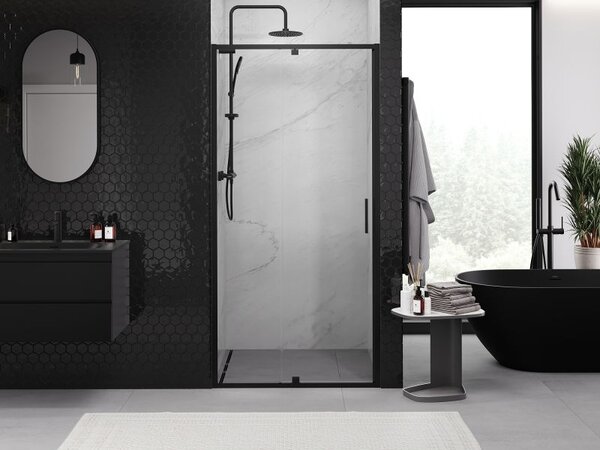 Mexen Exo sprchové dvere otočné 90 cm, transparentné, čierne - 819-090-000-70-00