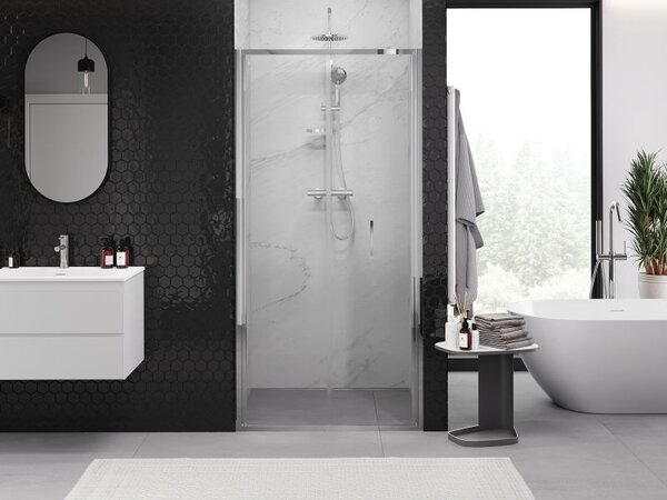 Mexen Exo skladacie sprchové dvere 60 cm, transparentné, chróm - 816-060-000-01-00