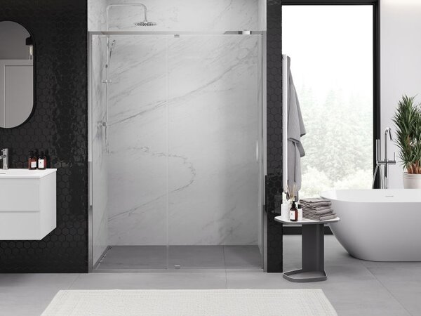 Mexen Exo sprchové dvere výklopné 160 cm, transparentné, chróm - 819-160-000-01-00