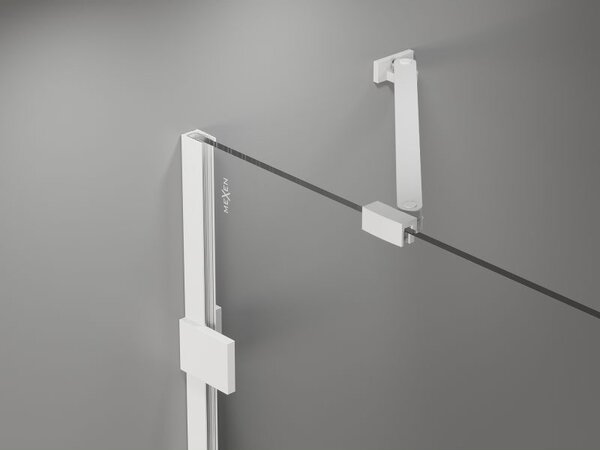 Mexen Lunar sprchové dvere otváracie ľavé 90 cm, transparentné, biele - 834-090-000-20-00-L