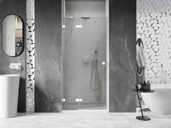 Mexen Lunar sprchové dvere otváracie ľavé 90 cm, transparentné, biele - 834-090-000-20-00-L