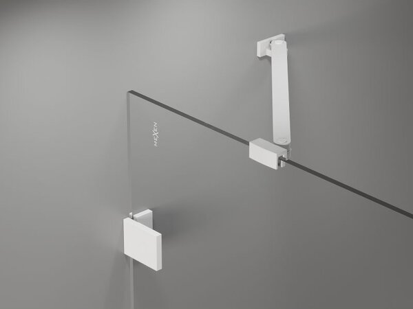 Mexen Lunar sprchové dvere otváracie ľavé 90 cm, transparentné, biele - 834-090-000-20-00-L