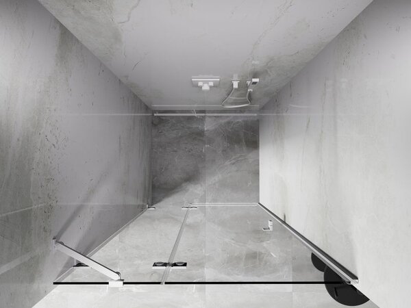 Mexen Lunar sprchové dvere otváracie ľavé 90 cm, transparentné, biele - 834-090-000-20-00-L