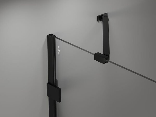 Mexen Lunar sprchové dvere otváracie ľavé 85 cm, transparentné, čierne - 834-085-000-70-00-L